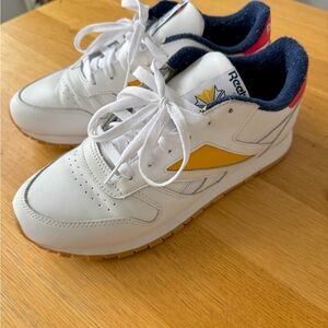 Reebok Classic White and Yellow Sneakers